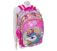 Footy Zaini scolastici, zaino per bambini, design con materiale impermeabile e resistente, zaino unicorno rosa, zaino scuola bambina con paillettes e luci by, Unicorno rosa, L, Casual