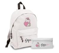''Unicorno'' Set Zaino e Astuccio Personalizzati per Bambini Personalizzato per Bambini con nome Scuola Asilo Materna Elementare Zainetto Cartella Bimbi Gita Borsa Studenti DopoScuola Idea Regalo