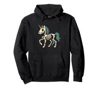 Unicorno Skeleton Fantasy Felpa con Cappuccio