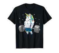 Unicorno sollevamento pesi fitness palestra Deadlift divertente regalo Maglietta