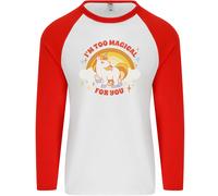 Unicorno Sono Troppo Magico Per Te Uomo L/S Maglietta Da Baseball