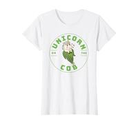Unicorno su PANNOCCHIA Uni-Corn Divertente Gioco di Parole Ragazze Maglietta
