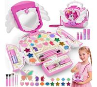 Unicorno Trucchi Bambina Set 3-12, Sicuro Lavabile kit di Trucco da principessa DIY Bambini con Specchio e Cinturino, Valigetta Trucchi Natale Feste Compleanno Regalo Bambina 4 5 6 7 8 9 10 11 12Anni