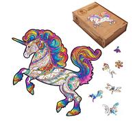 Unicorno Unico Puzzle di Legno Misura L 260 Pezzi Animali Da Fantasy FP005