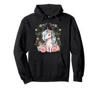 Unicorno unicorni creature mitiche natura fiori fiore donne bambino Felpa con Cappuccio