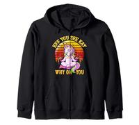 Unicorno Yoga Vintage Eff Vedi Kay Why Oh U Felpa con Cappuccio