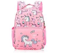 Unicorno Zaini per Bambini, Zaino Bambina,Unicorno Zaini per Bambini, Zaino per scuola materna Bambino piccolo Stampa del fumetto Zaino con tasche Rosa