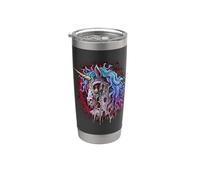 Unicorno Zombie Gotico Halloween Goth Punk Rock Emo Horror Bicchiere termico in acciaio inox doppia parete