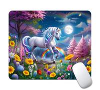 Unicorns Among The Flowers Tappetini Mouse Portatile Tappetino per Mouse Soffice Mousepad per Pc Ufficio Casa 25X30Cm