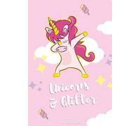 Unicorns and Glitter: Pink Dabbing Unicorn Journal: 100 Page College Ruled Notebook, 6x9 Portable Diary for Kids and Teens, Aesthetic Pastel School Supplies for Writing and Creative Journaling
