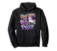 Unicorns Are Real I'm Proof - Animale arcobaleno pastello divertente Felpa con Cappuccio