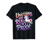 Unicorns Are Real I'm Proof - Animale arcobaleno pastello divertente Maglietta