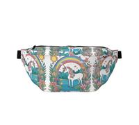 Unicorns By The River - Marsupio a tracolla grande, regalo per godersi sport, festival, allenamento, viaggi, corsa, casual, nero, taglia unica, Nero , Taglia unica