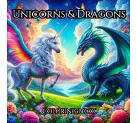 Unicorns & Dragons. Series of Therapeutic Coloring Books For Adults And Teenagers For Creativity And Mindfulness.: Graphics presenting fairytale characters against a backdrop of beautiful nature.