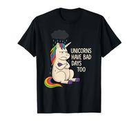 Unicorns Have Bad Days Too Funny Grumpy Unicorn Sarcastico Maglietta