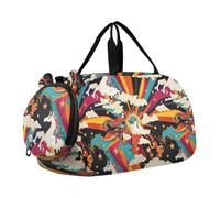 unicorns Rainbow Star Bambini Carino Borsa da Palestra con Scomparto Scarpe Multifunzionale Carry on Bagagli per Ragazzi e Ragazze bolsos de para hombre, unicorni, arcobaleno, stella, moderno