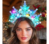 Unicra Cerchietto natalizio con luci LED, accessorio per capelli per donne e adulti
