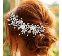 Unicra Fiore sposa sposa capelli vite argento cristallo copricapo sposa strass fascia accessori per capelli per donne e ragazze