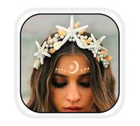 Unicra Stella marina matrimonio corona tiaras conchiglia copricapo sposa perla sirena fascia per capelli in argento per donne e spose (argento)