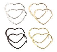 UNICRAFTAL 4 Colori Orecchini A Cerchio A Cuore Orecchini Piatti A Forma di Amore Grandi Orecchini A Cerchio Geometrici Orecchini in Acciaio Al Titanio Multicolor Regali di San per Donne E Ragazze