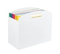 UNICRAFTALE 1 porta riviste in acrilico bianco trasparente, organizer per giornali e riviste, con manici, rettangolare, in acrilico, per ufficio, camera da letto, 15 x 30,2 x 25,4 cm