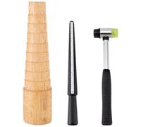 UNICRAFTALE 1 set Strumenti per Gioielli Strumento di Misurazione per Anelli Strumento per Allargare Anelli Strumento per Dimensionare Mandrini con Maglio In Plastica Morbida A Doppia Faccia Strumento