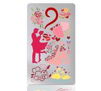 UNICRAFTALE 1 stencil in metallo per San Valentino, con motivo a cuore d'amore, stampa floreale, in acciaio inox, per diario, scrapbooking