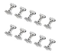UNICRAFTALE 10 pc 304 ciondoli in Acciaio Inossidabile Thor's Hammer Argento Antico per i Braccialetti Creazione di Gioielli Forniture per l'artigianato 29, 5x21x7mm, Foro: 3, 5mm
