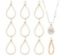 UNICRAFTALE 10 pezzi a forma di lacrima, apertura sul retro dei telai in acciaio inox, ciondolo a forma di anello geometrico, per braccialetti, Acciaio inossidabile