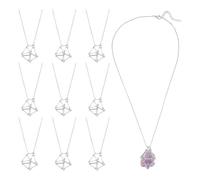 UNICRAFTALE 10 pz di Supporto per Collana di Cristallo Regolabile Lungo 50cm con Catena di Estensione Lunga 50mm Supporto per Pietra Vuota Reti per Collana Pendente con Gabbia in Acciaio Inossidabile