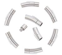 UNICRAFTALE 10 Set Acciaio Inossidabile Ganci a baionetta Colonna Cordoncino in Cuoio Snap Misura Il Cavo da 6 mm per Realizzare Gioielli