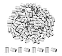 UNICRAFTALE 100 perline tubolari in acciaio inox 304, dritte, lunghe, distanziatori lisci, diametro 5 mm, per braccialetti fai da te, gioielli, 7 mm