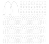 UNICRAFTALE 100 pz 316 Ganci Chirurgici per Orecchini in Acciaio Inossidabile Foro Da 2mm Filo per Orecchio A Forma di V con 200 anelli di Salto Aperti per Creazione di Gioielli Orecchino Fai Da Te