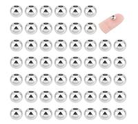 UNICRAFTALE 100 pz 6mm Perline Distanziatore Rotondo Perline Allentate in Acciaio Inossidabile Perline Distanziatore Piccolo Foro Metallo Perline Superficie Liscia alla Ricerca Gioielli, Hole 2~3 mm