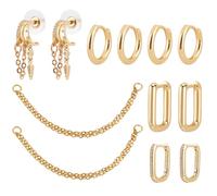 UNICRAFTALE 12 orecchini impilabili oro orecchini Huggie acciaio chirurgico orecchini pendenti anelli catena metallica gioielli impilabili tendenze per donna regalo gioielli gioielli