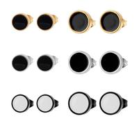 UNICRAFTALE 12 pz Orecchini A Bottone Rotondi 6 Colori Orecchini A Bottone In Acciaio Inossidabile per Uomo Donna Orecchini A Bottone Colorati Orecchini A Bottone Smaltati Regali di Compleanno