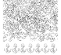 UNICRAFTALE 120 Pezzi Ciondolo Ancoraggio Perline Pendenti Plastica Tema Oceano Pendenti Ancora Vintage Nautico Mare per Produzione Gioielli Accessori Collana Ornamenti Marini DIY
