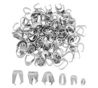 UNICRAFTALE 120pz 6stili Clip In Acciaio Inossidabile Chiusura Cauzione Snap On Bails Gancio Pendente Clip Fermagli Connettore In Metallo Fermagli Pendente per Gioielli Fai Da Te Creazione Artigianale