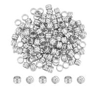 UNICRAFTALE 150 pz Perline di Cavo per Paracadute Perline di Colonna In Acciaio Inossidabile Perline Distanziatrici con Scanalatura Perline per Cordino 4.5mm Perline con Foro Grande