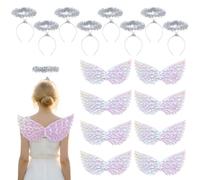 UNICRAFTALE 16 pezzi 2 stili accessori per costume da angelo in plastica ali e fascia anello per donne costume da angelo adulto per Halloween, Natale, cosplay, feste, 290 x 185 x 9,5 mm