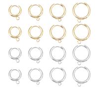 UNICRAFTALE 16pcs Risultati di Orecchini A Cerchio Huggie in Platino e Oro 201 Orecchini Huggie in Acciaio Inossidabile con Componenti per Orecchini Ad Anello e Spillo per Orecchini Fai-da-Te