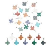 UNICRAFTALE 18 Pezzi 9 Colori Croce Pietre Preziose Bulk Pendenti Crocifisso Colorati Per Bracciali Collane Creazione Gioielli Decorazione Pasqua