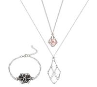 UNICRAFTALE 2 braccialetto Regolabile con Supporto In Cristallo 2 pezzi In 2 dimensioni Porta Pietre Vuote Collana Pendente con Gabbia di Cristallo Vuota Custodia In Ottonem acramè per Braccialetti