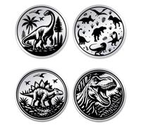 UNICRAFTALE 2 monete in acciaio inossidabile a doppia faccia con dinosauri sfida, 2 stili, monete AA e medaglioni gettoni di sobrietà regali per uomini e donne
