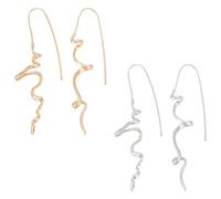 UNICRAFTALE 2 paia di 2 colori irregolare linea geometrica dichiarazione orecchini orecchini orecchini a spirale in metallo orecchini arrampicata cartilagine orecchini orecchini orecchini per donne