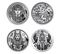 UNICRAFTALE 2 Pezzi 2 Stili Anubis Egiziano Sfida Moneta In Acciaio Inox Doppio Lato Decisione Antica Egitto Metallo Decisione Moneta Commemorativa Regali per Uomini Donne