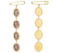 UNICRAFTALE 2 pezzi bouquet di nozze souvenir foto ciondolo fai da te ovale rotondo spilla spilla spilla set fai da te oro 4 immagini per risvolti o fiori da sposa madre della sposa o dello sposo