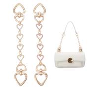 UNICRAFTALE 2 pezzi in 2 colori 17,8 cm cuore portafogli catene di estensione per cinghie di catena dorate di ricambio per borse di cristallo strass catene per portafogli in lega corta per la