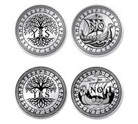 UNICRAFTALE 2 Pezzi Medaglioni Stile Ni Lettere Sì O No con Albero Della Vita E Barca a vela in Acciaio Inox per Commemorazione E Decisione in Scatola Regalo Souvenir