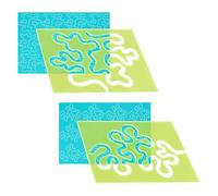 UNICRAFTALE 2 pezzi modelli di trapuntatura, righelli in acrilico, semplici meandri, accessori per trapuntatura, modelli di trapuntatura verde, per quilting macchine, taglio, patchwork, fai da te